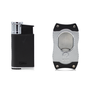 DUO Evo Lighter + S-Cut Silver | Colibri-Lighter - Cutter-Cuban Ashes