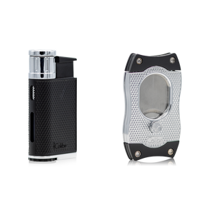 DUO Evo Lighter + S-Cut Silver | Colibri-Lighter - Cutter-Cuban Ashes